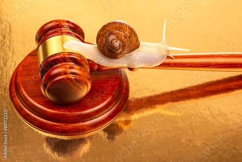 Canvastavla Snail and hammer of justice