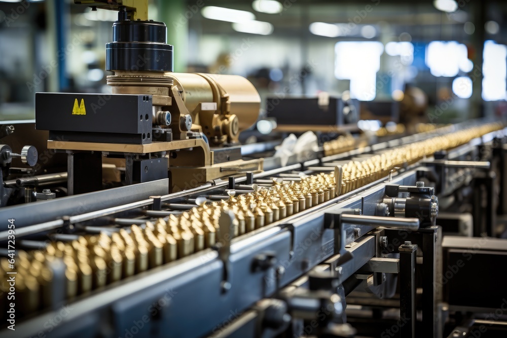 Manufacture of shells and cartridges on the assembly line of a military plant