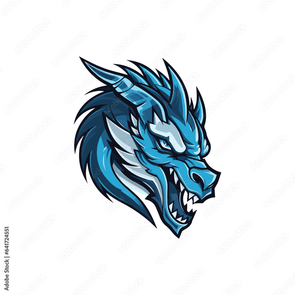 Furious dragon head mascot esports logo design Furious dragon head mascot esports logo design
