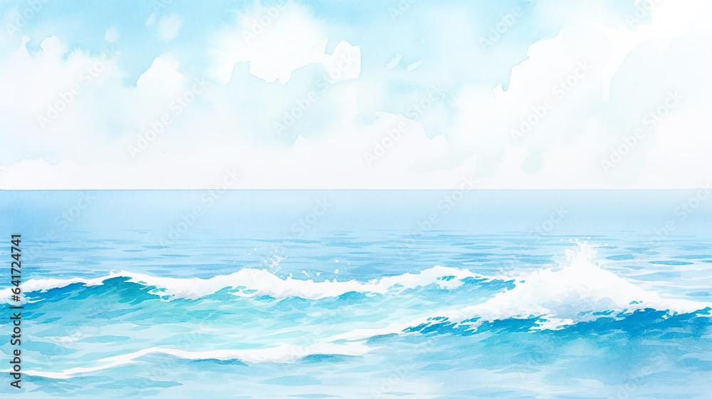青い波と空の風景