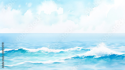 青い波と空の風景 © Hanasaki