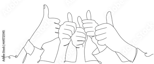 Thumb up line art vector illustration