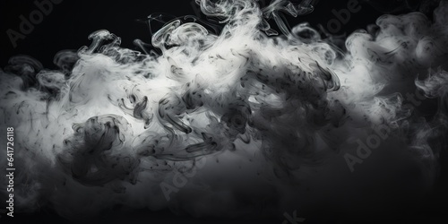 Background of abstract gray colored smoke on a dark background