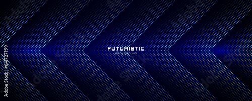 3D blue techno abstract background overlap layer on dark space with glowing dots shape decoration. Modern graphic design element dotted line style concept for banners, flyer, card, or brochure cover