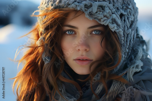 winter portrait of a woman