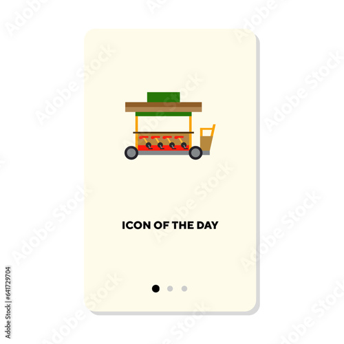 Microbus flat icon. Tourism, mobile, summer isolated vector sign. Vehicle transportation concept. Vector illustration symbol elements for web design and apps