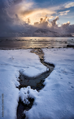 Winter landscape on Godøy, Ålesund, Norway © Hennie