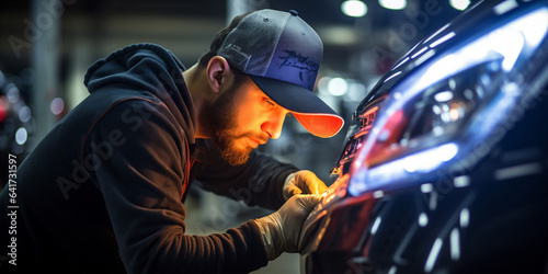 close-up car polishing. 