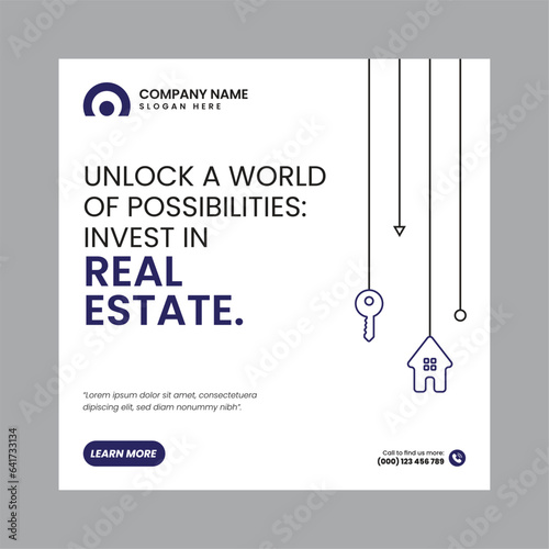 Real Estate Social Media Post Template, property, investment, home, dream, opportunity, market, listings, buyers, sellers, agents, mortgage