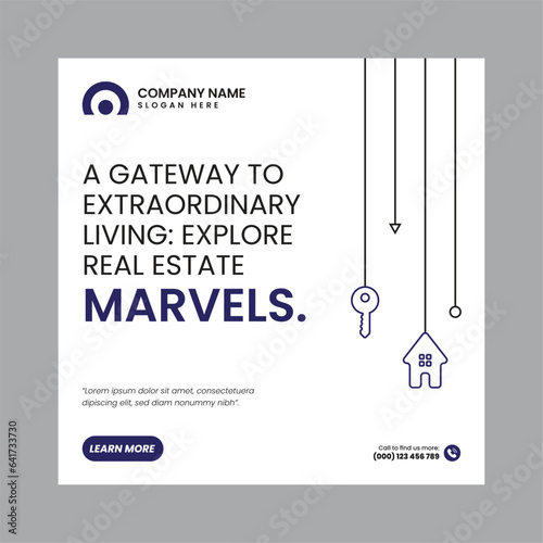 Real Estate Social Media Post Template, property, investment, home, dream, opportunity, market, listings, buyers, sellers, agents, mortgage