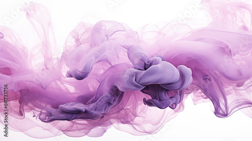 swirling purple ink smoke effect on a light white background.