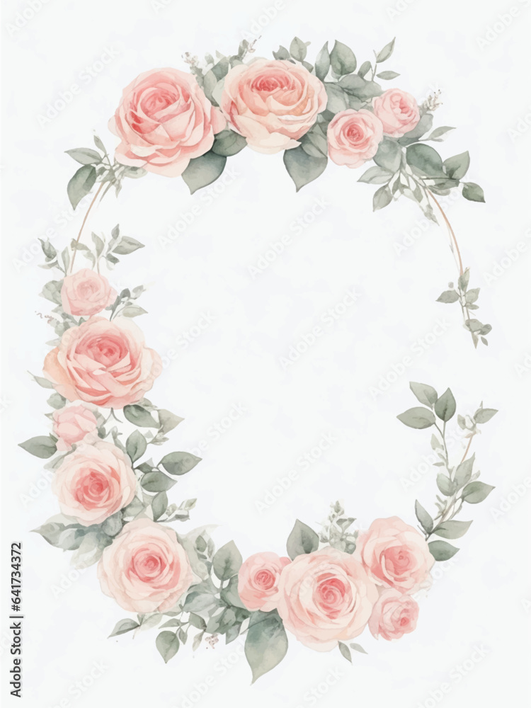 Rose Flower Frame Border Vector