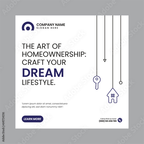 Real Estate Social Media Post Template, property, investment, home, dream, opportunity, market, listings, buyers, sellers, agents, mortgage