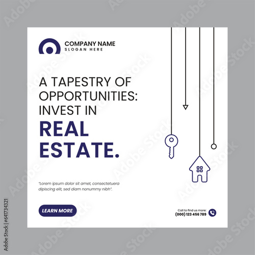 Real Estate Social Media Post Template, property, investment, home, dream, opportunity, market, listings, buyers, sellers, agents, mortgage