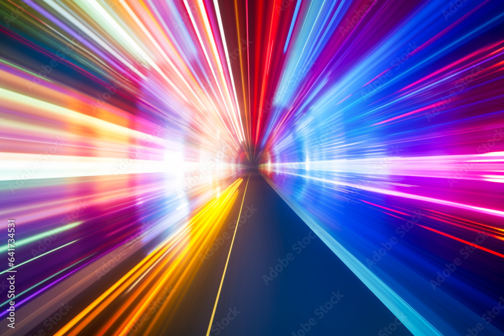 ai generated image of light trail with spectrum color ai generated image of light trail with spectrum color