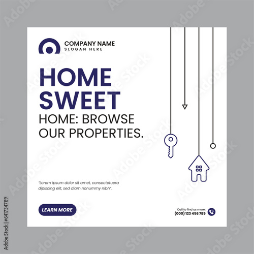 Real Estate Social Media Post Template, property, investment, home, dream, opportunity, market, listings, buyers, sellers, agents, mortgage