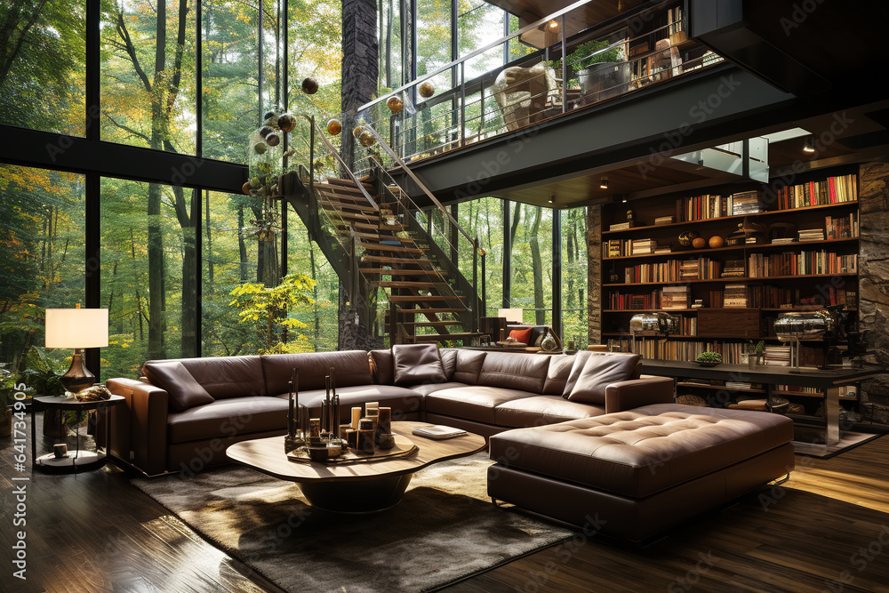 Real estate mansion or apartment living room interior view Real estate mansion or apartment living room interior view