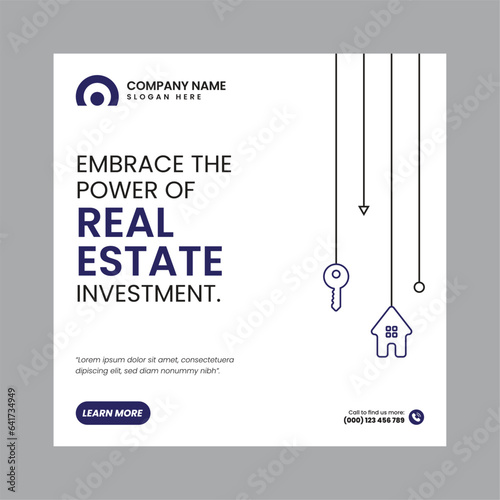 Real Estate Social Media Post Template, property, investment, home, dream, opportunity, market, listings, buyers, sellers, agents, mortgage