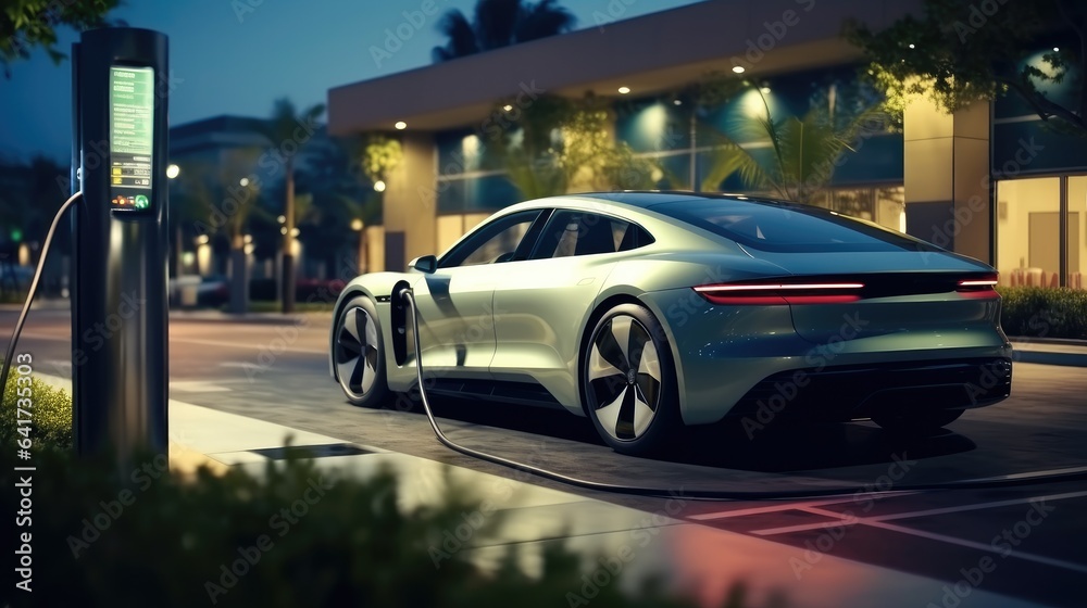 Fototapeta premium Electric car charging.