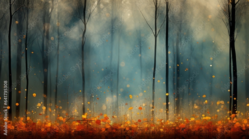 Wallpaper, abstract forest in autumn, background, autumn, fall, leaves, nature