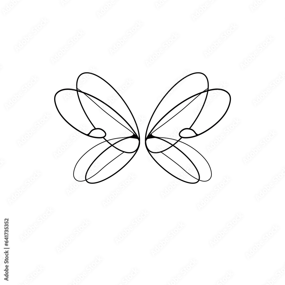 Butterfly logo illustration on white background 
