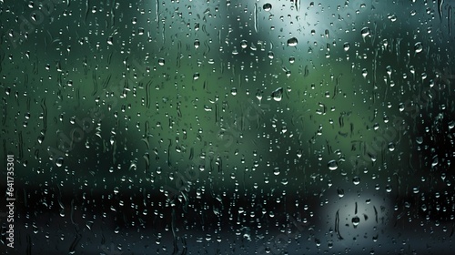 Rain drops on window made with Ai generative technology © Jixster