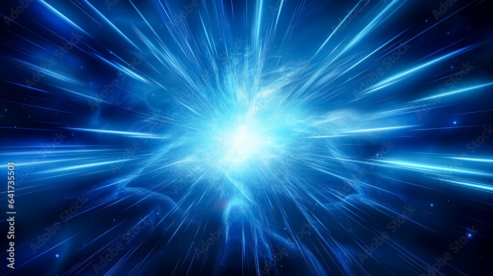 Blue light burst space explosion background Blue light burst space explosion background
