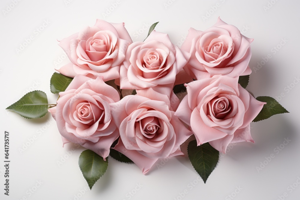 Fototapeta premium bouquet of pink roses on a white background