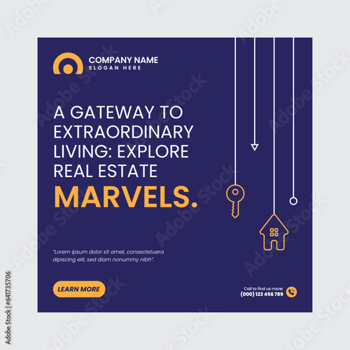 Real Estate Social Media Post Template, property, investment, home, dream, opportunity, market, listings, buyers, sellers, agents, mortgage