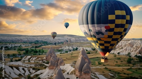 Hot air balloons fly over the city, Time to fly.