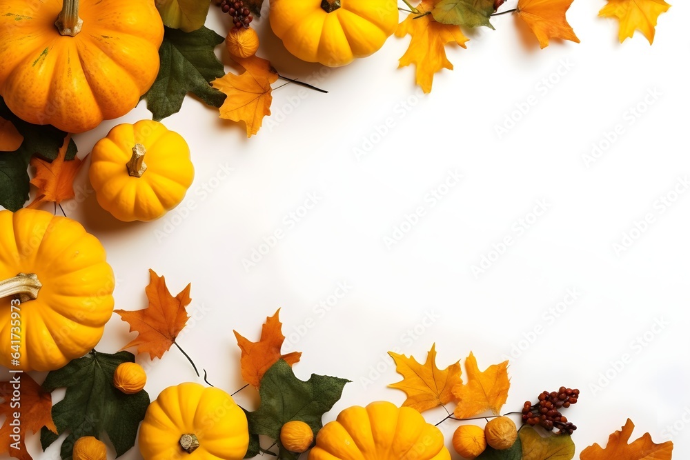 Autumn inspired Thanks Giving Flat lay mock up, product photography, on white background, top view, pumpkins, maple leaves, star anise, holiday, nature Autumn inspired Thanks Giving Flat lay mock up, product photography, on white background, top view, pumpkins, maple leaves, star anise, holiday, nature