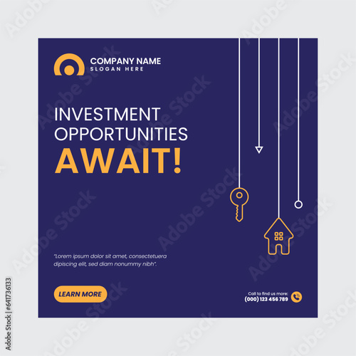 Real Estate Social Media Post Template, property, investment, home, dream, opportunity, market, listings, buyers, sellers, agents, mortgage