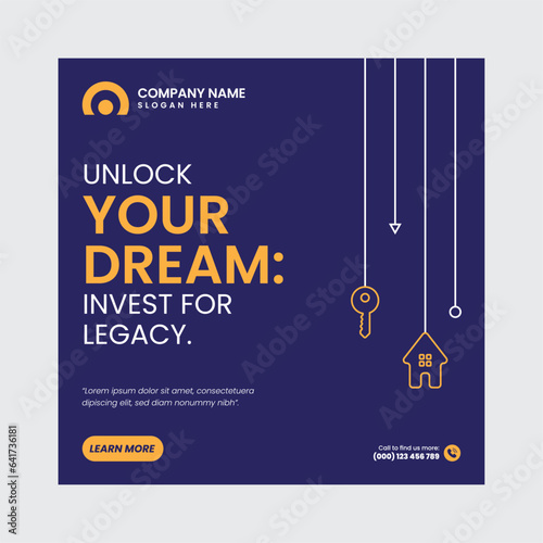 Real Estate Social Media Post Template, property, investment, home, dream, opportunity, market, listings, buyers, sellers, agents, mortgage