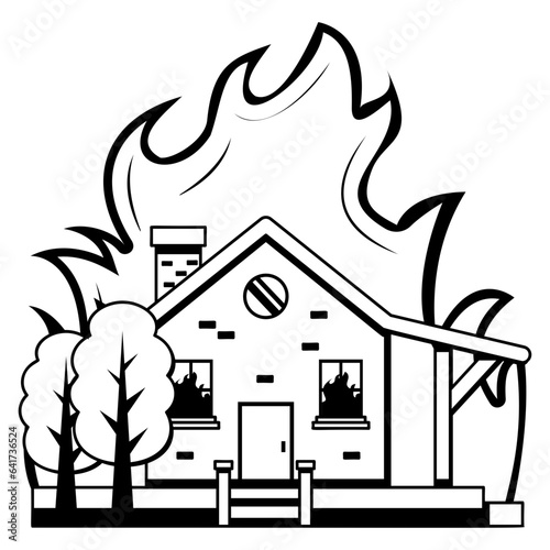 Building Heating System Vector Icon Design, Natural disaster Symbol, Environmental Conservation Sign, Act of God Stock Illustration, Home catches fire Concept