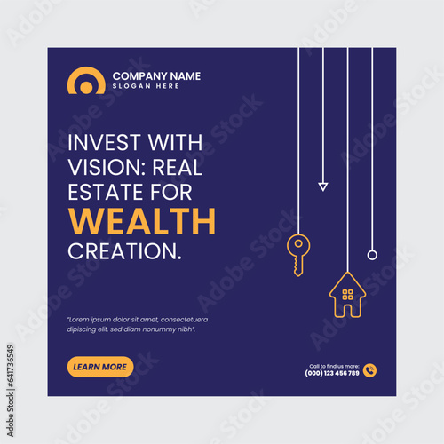 Real Estate Social Media Post Template, property, investment, home, dream, opportunity, market, listings, buyers, sellers, agents, mortgage