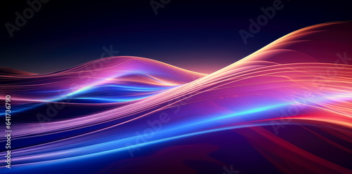 Abstract Purple and blue light trails background.