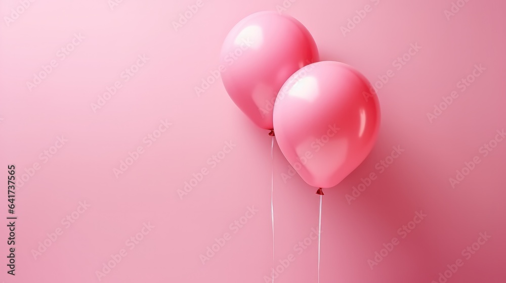 Abstract balloon on pink wallpaper, Pink balloon on Pink Background.