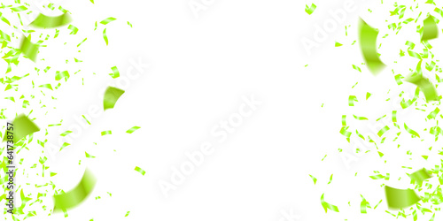 green confetti seemless background template for celebration holiday decorative tinsel elements