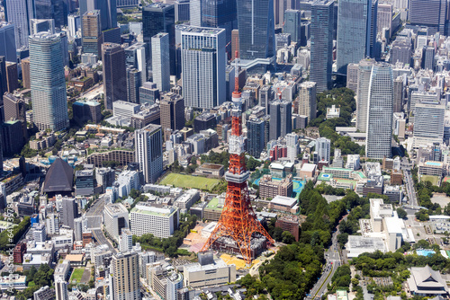 東京タワー周辺を空撮
