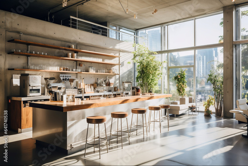 Rustic Coffee Shop Interior Design for Coffee Lovers, Generative Ai
