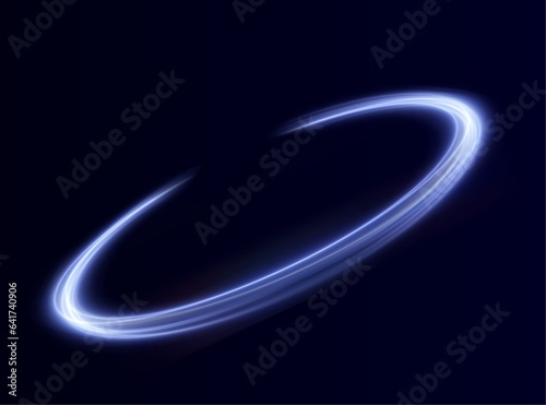 Luminous blue lines png of speed. Light glowing effect png. Abstract motion lines. Light trail wave, fire path trace line, car lights, optic fiber and incandescence curve twirl	

