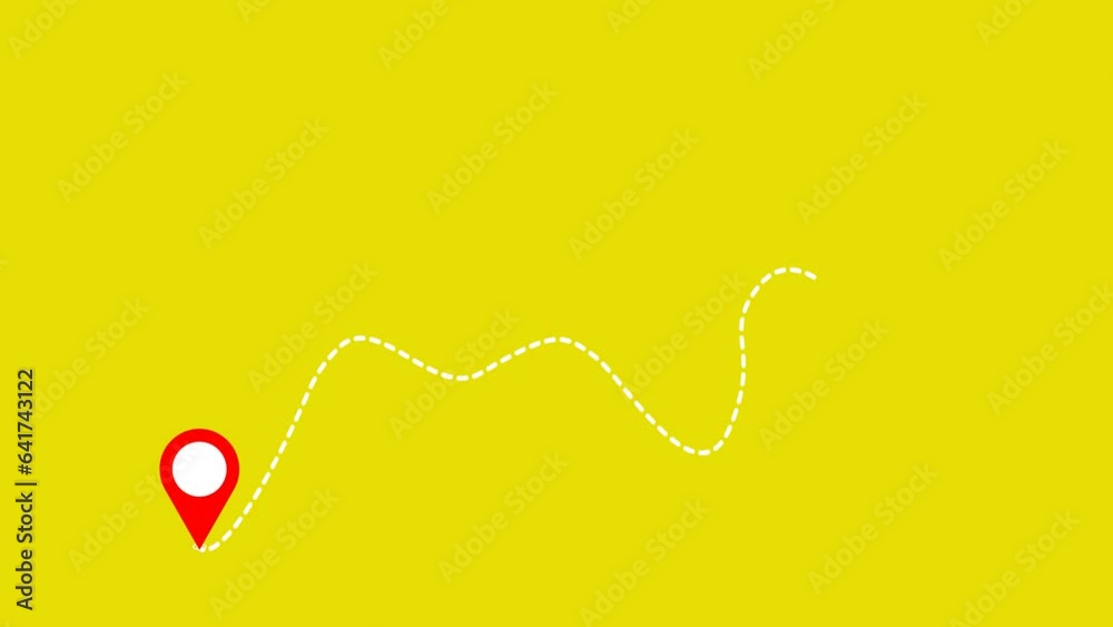 GPS Location Pointer animation green screen. GPS Map navigator mark geolocation and direction path route Place position marker travel distance, Address location pointer. Map pin location GPS Tracking.
