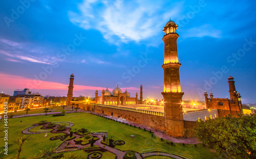 badshahi mosque evening view . I've captured this image in the beautiful evening . one of the most famous photo of my work collection. 