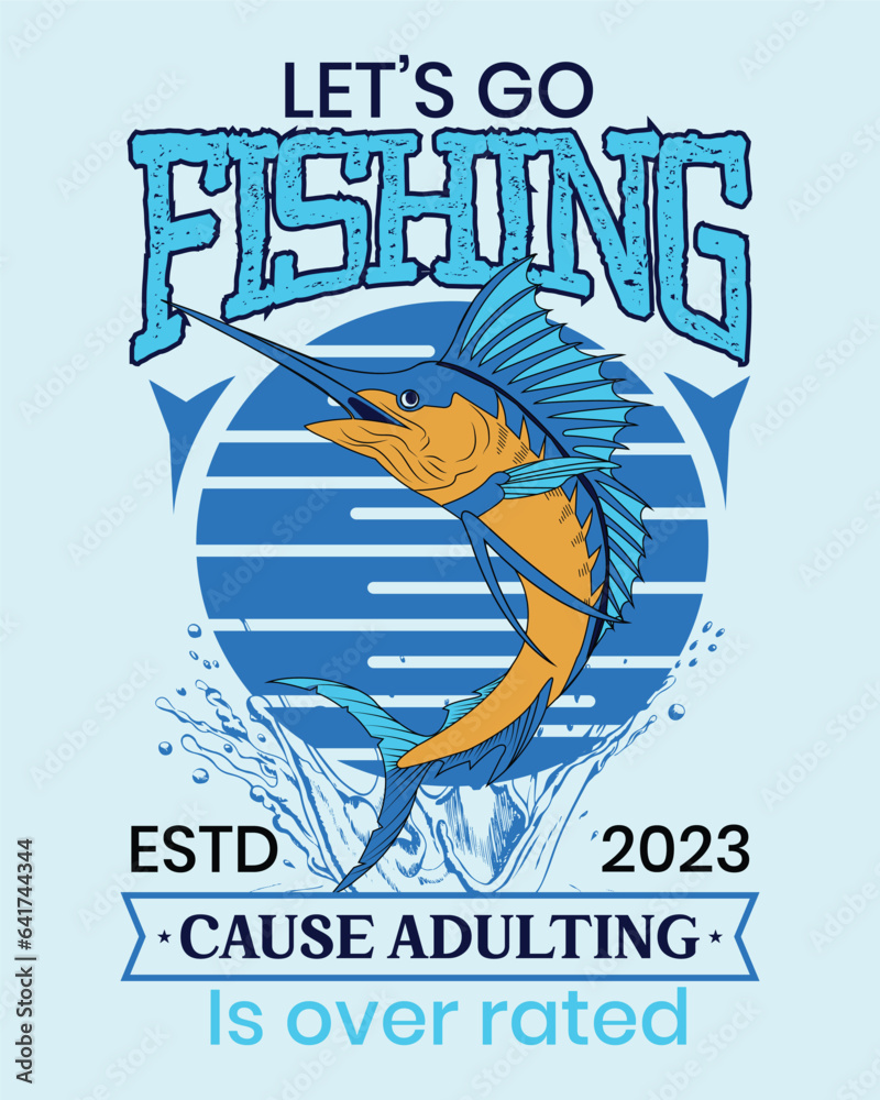 Fishing T-shirt Design, Fishing tee and fishing sticker Design