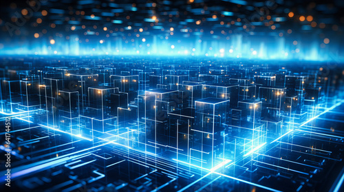 A vast server farm, pulsing with financial transactions, symbolizing high-frequency trading