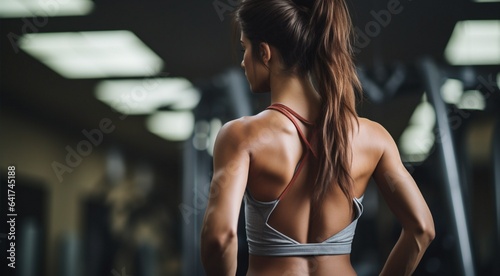 muscular bodybuilder training, muscular woman in the gym, young bodybuilder training in the gym, young woman lifting weights