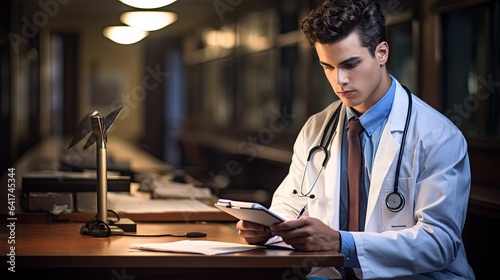 Medical student eagerly taking notes during rounds, representing the constant learning and evolution of the profession