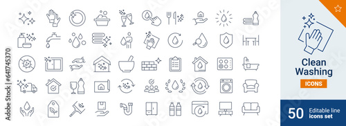 Clean icons Pixel perfect. Wash, water, home, ....