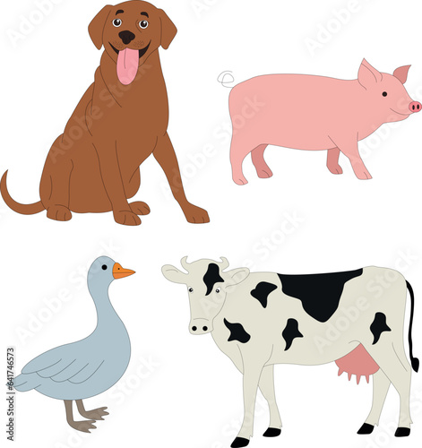 colorful farm clipart collection in cartoon style for farmers and kids who love farm life and country life