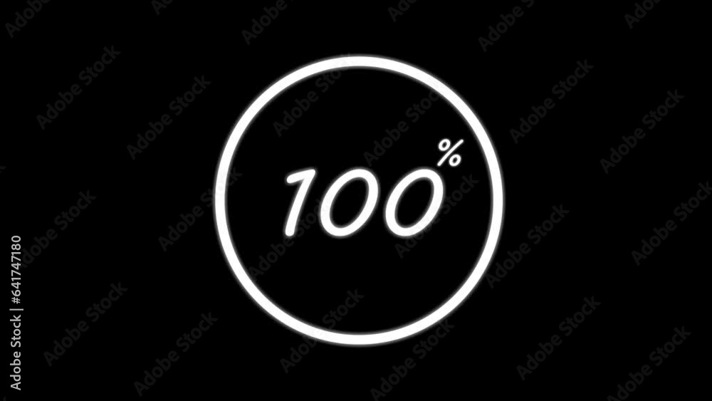 Science Loading white Circle Ring on black background. 100 in the loading ring. Loading Transfer Download Animation from zero to one hundred percent. Circle percentage Science Loading white Circle Ring on black background. 100 in the loading ring. Loading Transfer Download Animation from zero to one hundred percent. Circle percentage